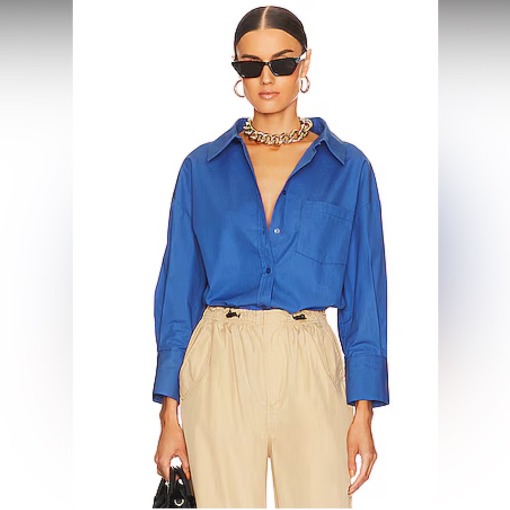 Anine Bing Mika Shirt in Electric Blue